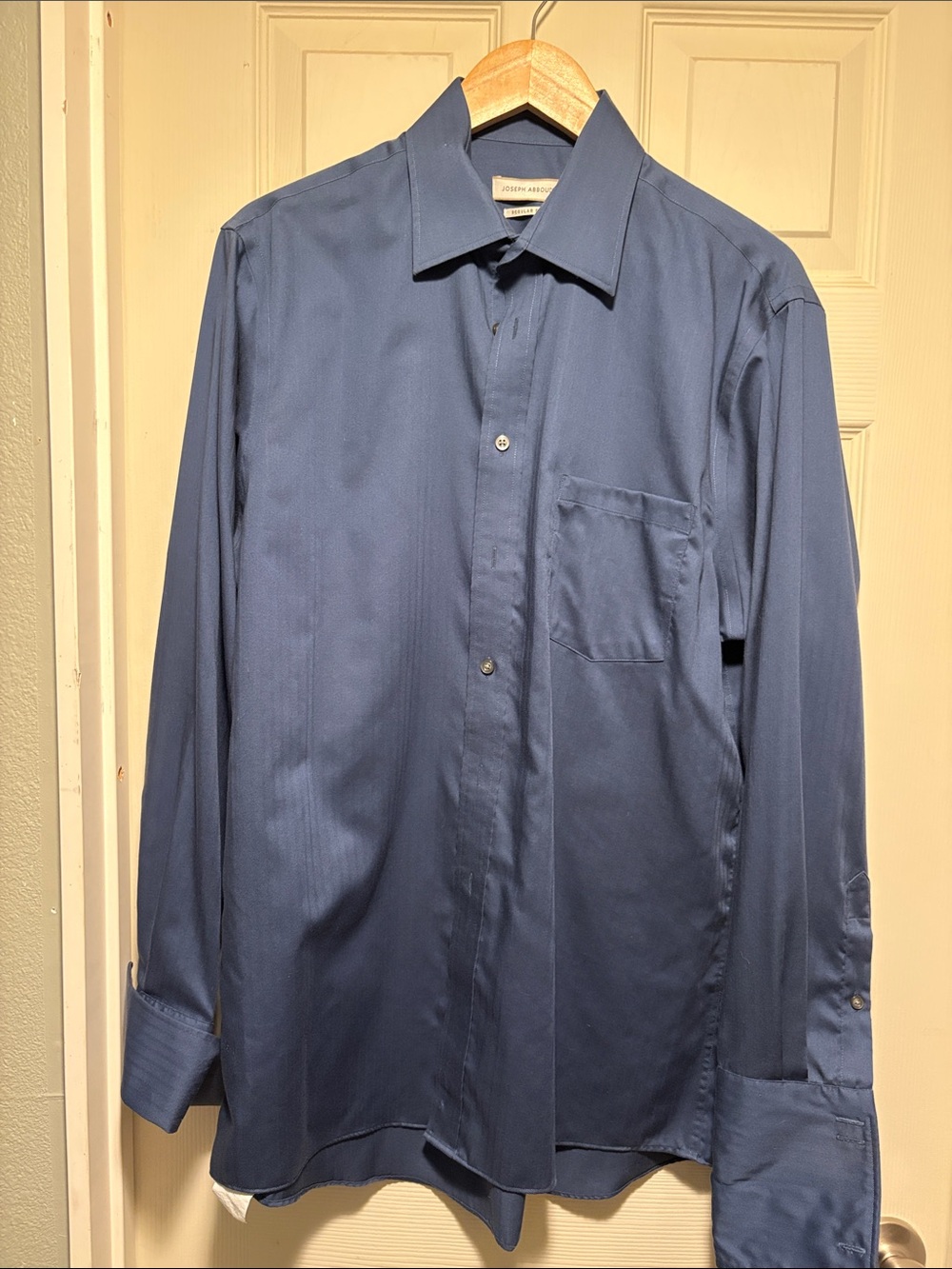 Joseph Abboud Navy Blue Long-Sleeve Dress Shirt